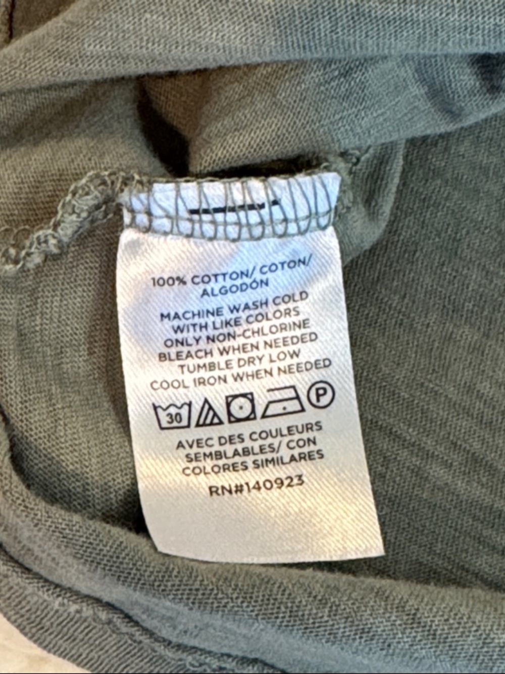 LOFT V-Neck Short Sleeve Tee in Muted Sage Green, size medium - Picture 7 of 8